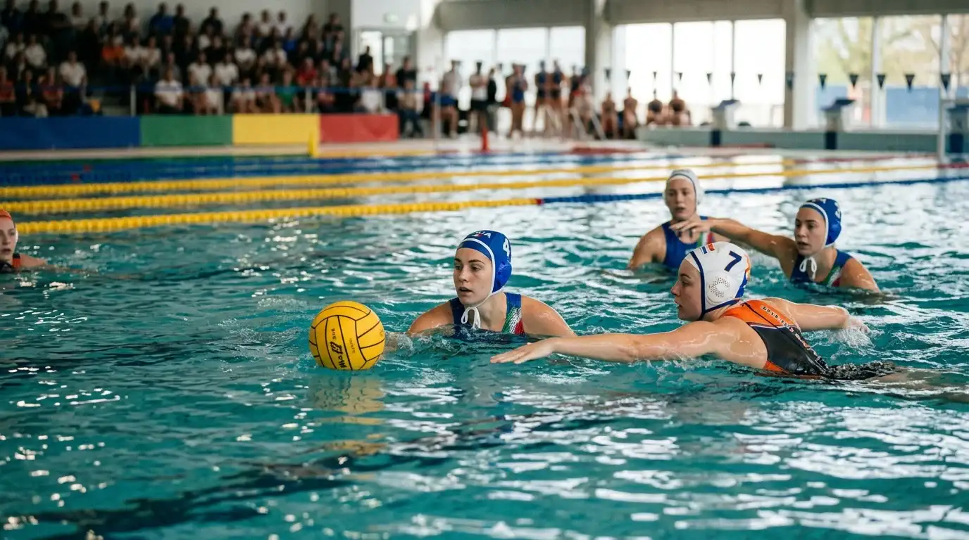 Partita Italia-Olanda di pallanuoto femminile con linea Under Over 16,5