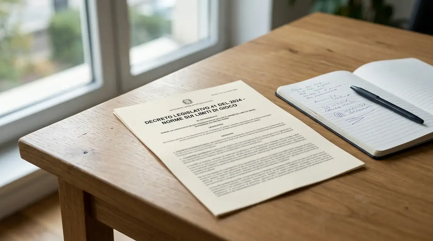 Documento del Decreto Legislativo 41 del 2024 sui limiti di gioco