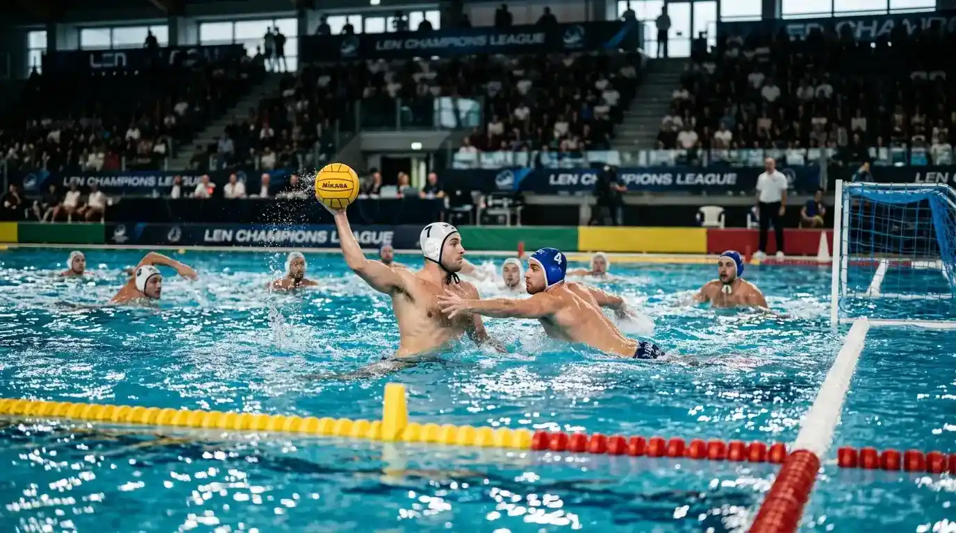 Partita di LEN Champions League pallanuoto con tassi gol differenti