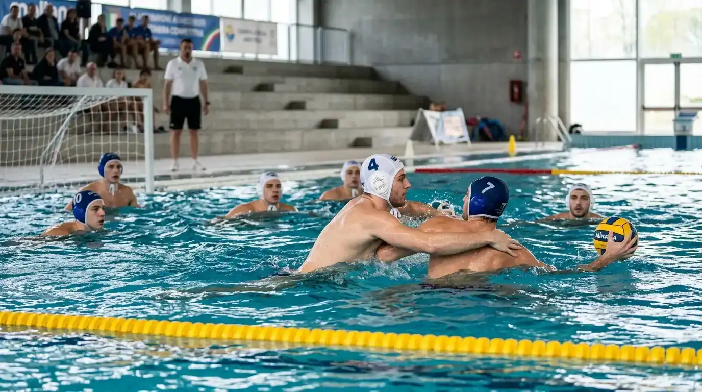 Match di pallanuoto difensivo con basso punteggio per analisi Under
