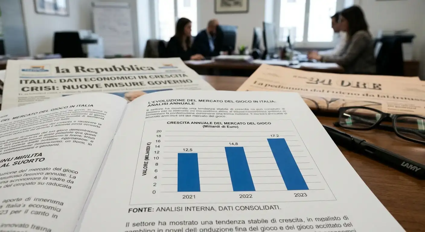 Quadro del mercato italiano del gioco d'azzardo con volumi annuali