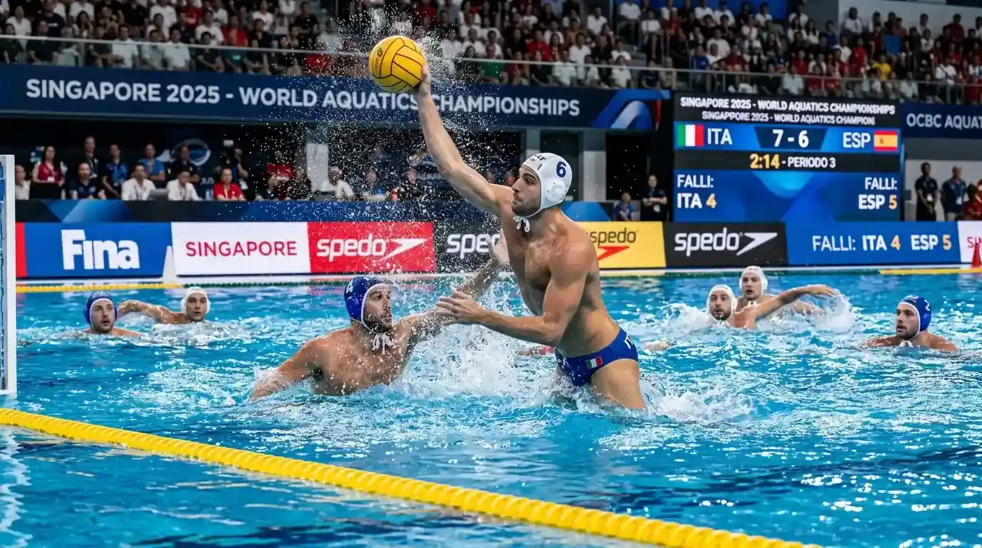 Mondiali di pallanuoto maschili Singapore 2025 con numeri e statistiche del torneo